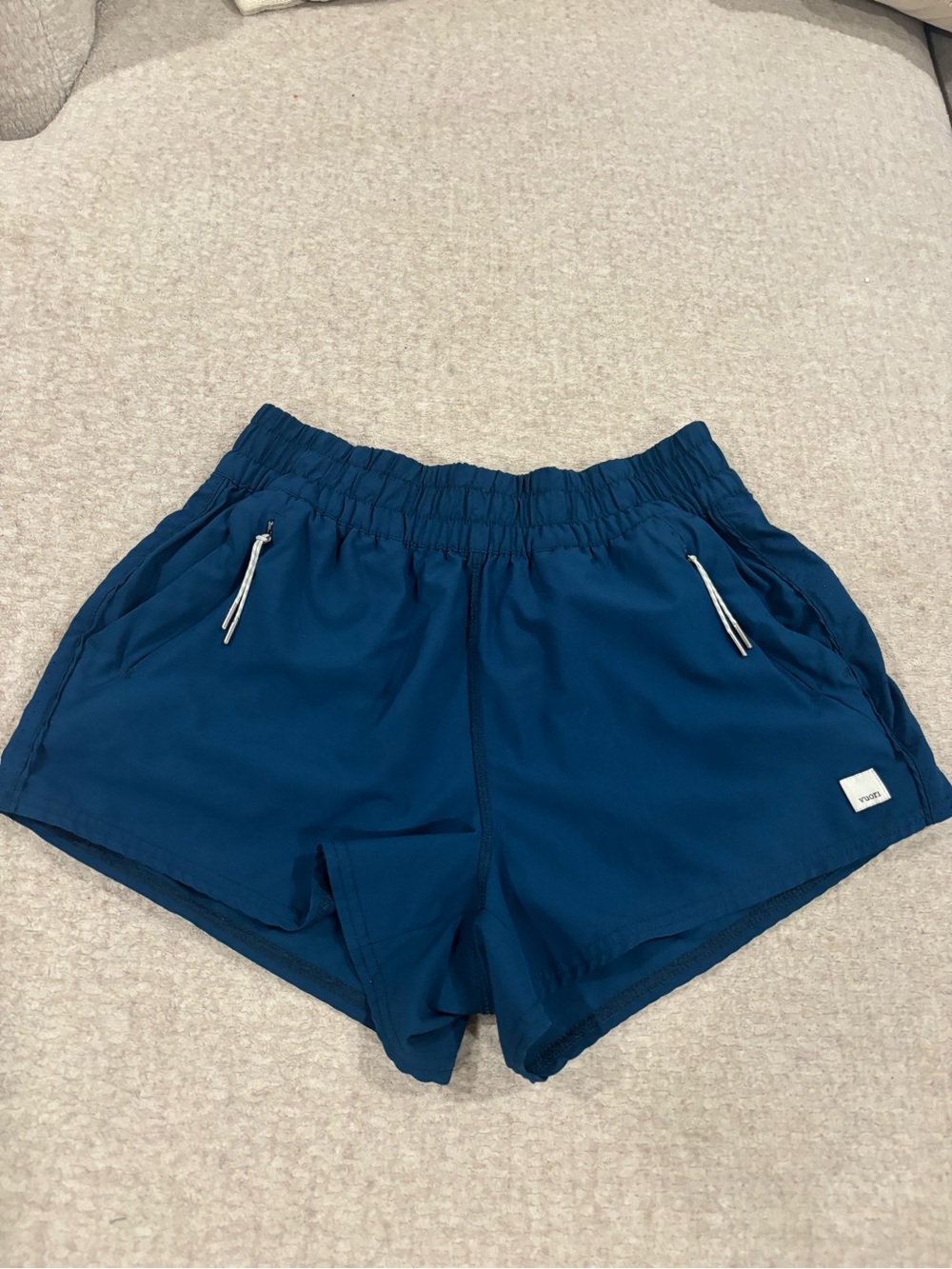 Vuori Deep Teal Elastic-Waist Athletic Shorts